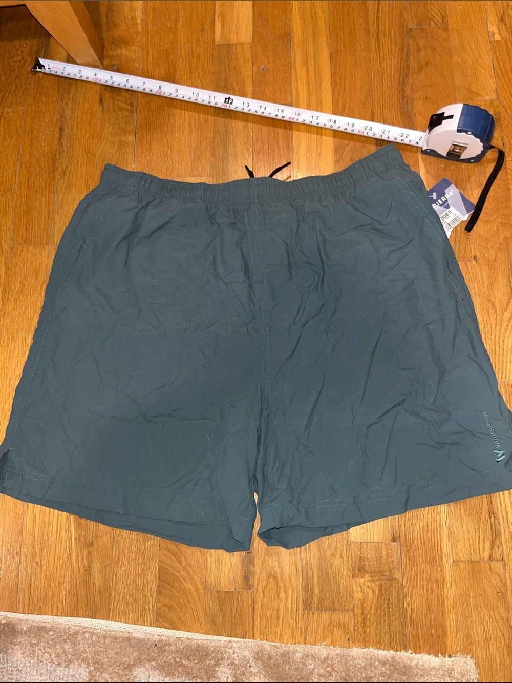 White Sierra Men's Athletic Shorts in Teal Green